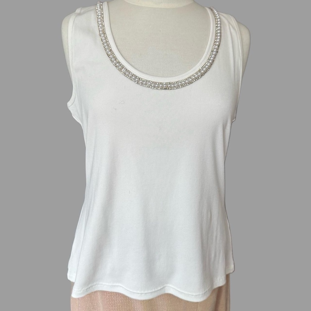 Generation Love White Tank Top with Silver Embellishments